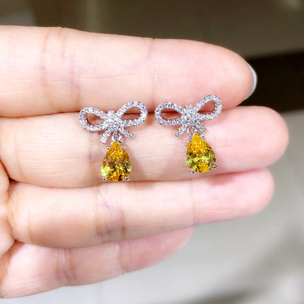Water Drop Aaa Zircon Inlaid Earrings S925 Sterling Silver Earrings Quality Earrings Jewelry Factory Direct Sales Exquisite Earrings