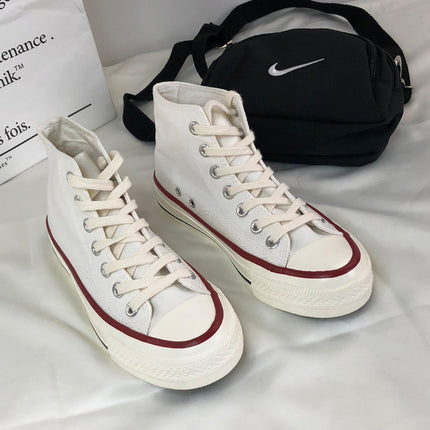 Spring 2024 New Classic Korean Canvas Shoes Women's Trendy All-match Student Classic High-top Board Shoes Couple's Casual Shoes