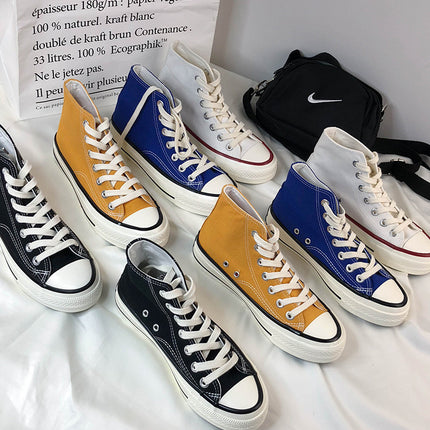 Spring 2024 New Classic Korean Canvas Shoes Women's Trendy All-match Student Classic High-top Board Shoes Couple's Casual Shoes
