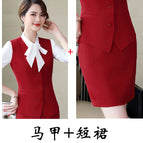 Red vest + red skirt / S
