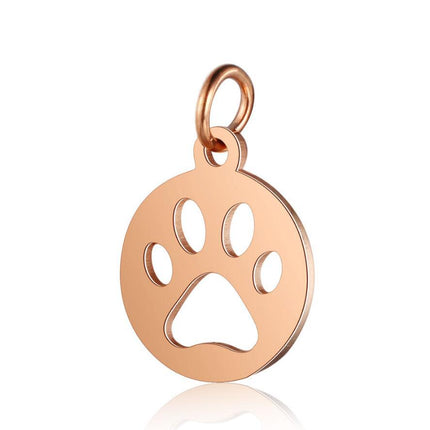 12*17mm hollow dog claw full polished small pendant DIY stainless steel accessories with hanging ring 0.8*5mm