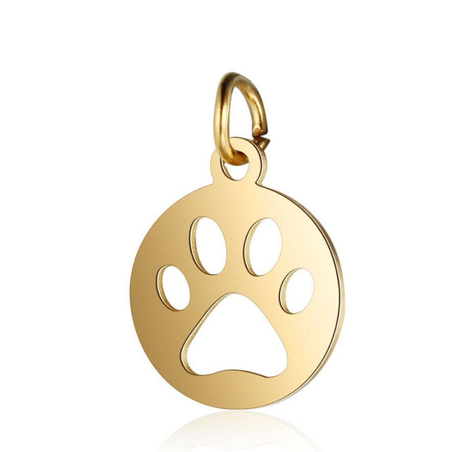 12*17mm hollow dog claw full polished small pendant DIY stainless steel accessories with hanging ring 0.8*5mm