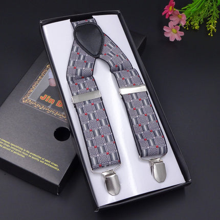 Factory direct men's strap three clip 3.5 jacquard strap 3.5*115cm three clip printing ribbon multicolor