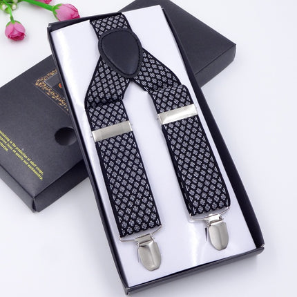 Factory direct men's strap three clip 3.5 jacquard strap 3.5*115cm three clip printing ribbon multicolor