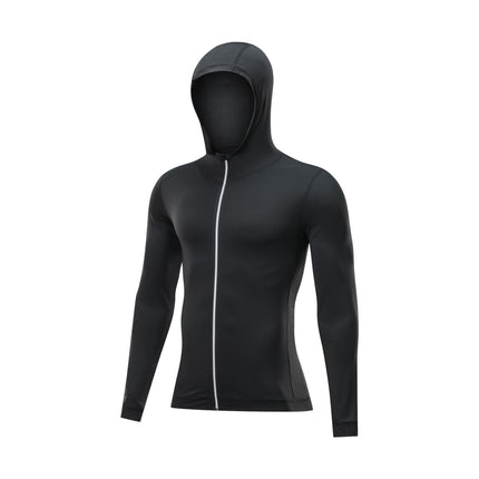 Men's Sports Sweatshirt Jacket Elastic Zipper Reflective Sports Running Fitness Clothes Tight Jacket Quick-drying Breathable Autumn and Winter