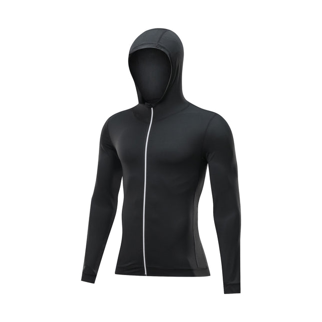 Men's Sports Sweatshirt Jacket Elastic Zipper Reflective Sports Running Fitness Clothes Tight Jacket Quick-drying Breathable Autumn and Winter