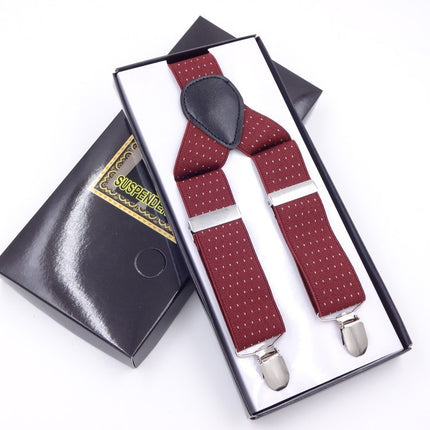 Factory direct men's strap three clip 3.5 jacquard strap 3.5*115cm three clip printing ribbon multicolor