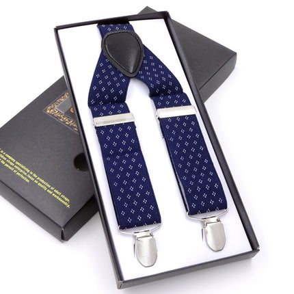 Factory direct men's strap three clip 3.5 jacquard strap 3.5*115cm three clip printing ribbon multicolor
