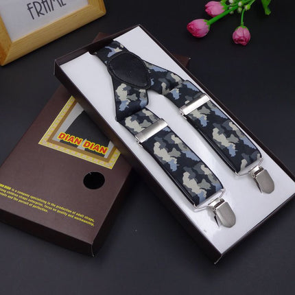 Factory direct men's strap three clip 3.5 jacquard strap 3.5*115cm three clip printing ribbon multicolor