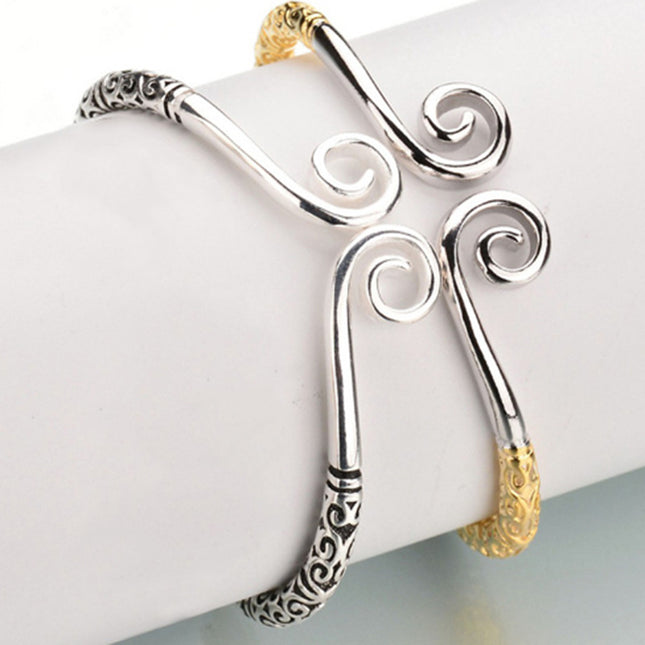 Spot direct selling tight hoop curse lovers hot selling real gold double color bracelet gold hoop stick Great Sage return jewelry National style