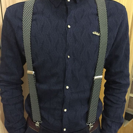 Factory direct men's strap three clip 3.5 jacquard strap 3.5*115cm three clip printing ribbon multicolor