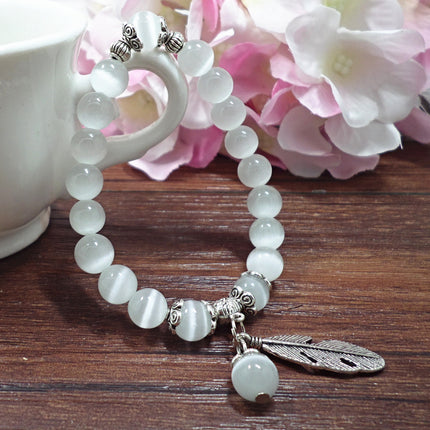 Korean Style Cat's Eye Bracelet Crown Pendant Bracelet Student Crystal Bracelet Bracelet Wholesale Bracelet Niche Korea