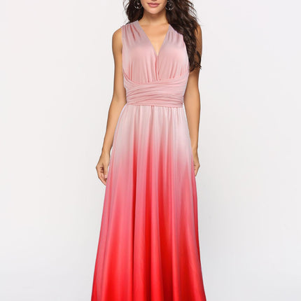 Amazon Ebay Cross-border Explosions Multi-wear Cross Backless Sexy Strap Gradient Dress Dress