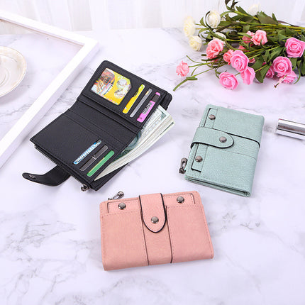 Student Fashion Sweet Wallet Women's Small Wallet Korean Style Cute Foldableing Coin Purse Short Multi-Card Slot Card Holder for Women