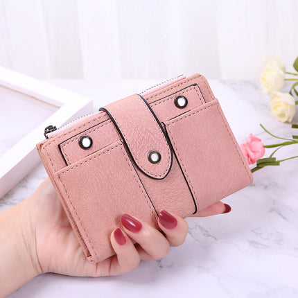 Student Fashion Sweet Wallet Women's Small Wallet Korean Style Cute Foldableing Coin Purse Short Multi-Card Slot Card Holder for Women