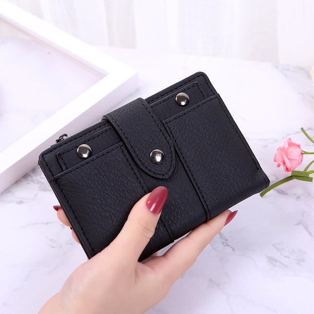 Student Fashion Sweet Wallet Women's Small Wallet Korean Style Cute Foldableing Coin Purse Short Multi-Card Slot Card Holder for Women
