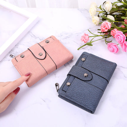 Student Fashion Sweet Wallet Women's Small Wallet Korean Style Cute Foldableing Coin Purse Short Multi-Card Slot Card Holder for Women