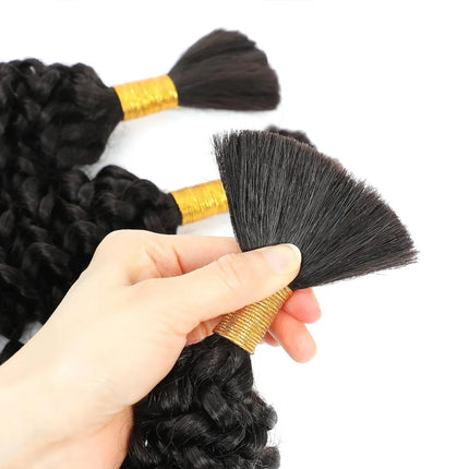 100g Deep Wave Human Hair Bulk For Braiding No Weft Bundles Human Braiding Hair For Boho Braids Raw Human Hair Extensions