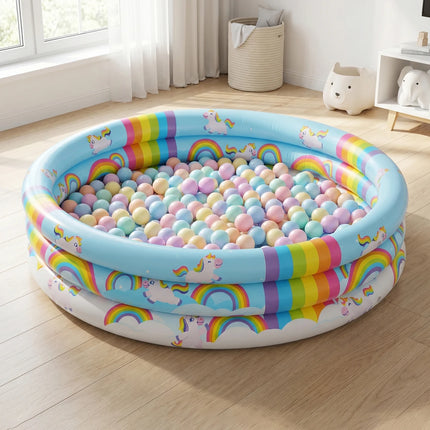 1PC Portable Inflatable Ball Pit Unicorn Rainbow Round Blow Up Pool Indoor Outdoor Ball Pool Summer Pool