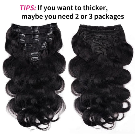 Clip In Hair Extensions Brazilian Body Wave 100% Unprocessed Brazilian Remy Virgin Human Hair Clip Ins 120G/240G 8 Pcs/Lot