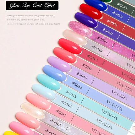 VENALISA 10ml Nail Gel Polish 108Colors HEMA/TPO Free UV LED SoakOff Long Lasting High Gloss Base TopCoat for Salon DIY Manicure