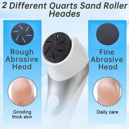 Electric Foot Grinder Rechargeable Callus Remover 2 Speed USB Pedicure Device for Thick Hard Dry Skin Heels Care