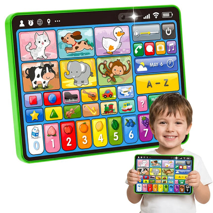 2026 New Learning Tablet for Toddlers, Trilingual Learning Toys with Music & Sound, Speech Therapy Toys for 12 Months Boy Girl, Musical Baby Birthday Toys for 1 Year Old Girls, Toddler Educational Toys Birthday Christmas Gift