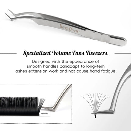 Anti-Static Tweezers Eyelash Extension Professional High Precision Volume Tweezer Stainless Steel Tweezers Antislip Makeup Tool