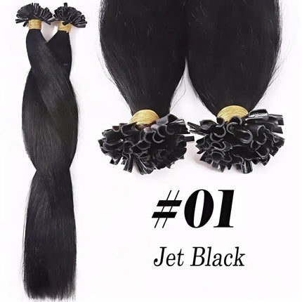U Tip Hair Extensions 100% Human Hair Nail Tip Hot Fusion Italian Keratin Hair Extensions 50 Strands Highlight Blond Color