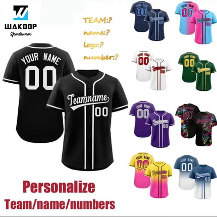 Men Baseball Jersey Women Baseball Jersey Custom Team Shirt Print Personal Name Number Stripe Hip Hop Sportswear Baseball T-shirt