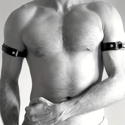 Adjustable Bondage Body Cage Arm Rings Erotic Rave Sexy Men Armband Fetish Gay Harness Belts Cosplay Clubwear Accessories