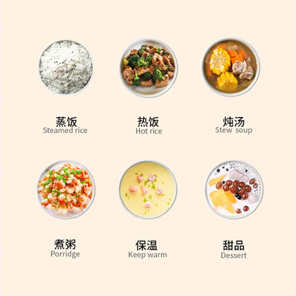 New 2L Portable Electric Lunch Box with Heat and Insulation Double-layered Portable Lunch Box for Home Use and Outdoor Picnics