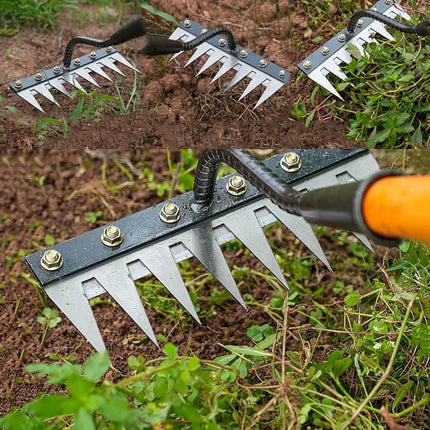 5/6/7/8 Tines Weed Puller Tool Garden Weed Pulling Tool Rake Alloy Steel Hand Weeder Tool Weed Remover Tool for Farm Backyard
