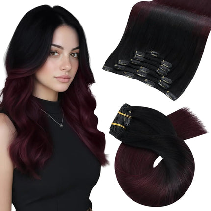 [Hot Sale] Moresoo Clip in Hair Extensions Real Natural Hair Remy Straight Set 5&7 Pcs Brazilian Clip in Human Hair Extensions