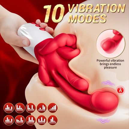 5 IN 1 Swings Tongue Dildo Vibrator for Women G Spot Stimulator for Clitoral Vaginal Anal Female Masturbator Adult Sex Toys