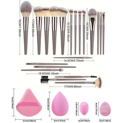 1-20PCS Makeup Brushes Set Eye Shadow Foundation Blush Highlighter Concealer Female Beauty Tool Puffs Beauty Sponges Thumb Puffs