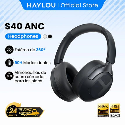 HAYLOU S40 ANC Wireless Headphone 50dB Noise Canceling Hi-Res 3D Spatial Audio Earphone with LDAC Bluetooth 6.0 Over Ear Headset