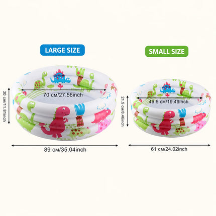 1PC Cute Dino Inflatable Pool, Portable Paddling Pool, Soft Bottom, Foldable Outdoor Summer Water Play Pool