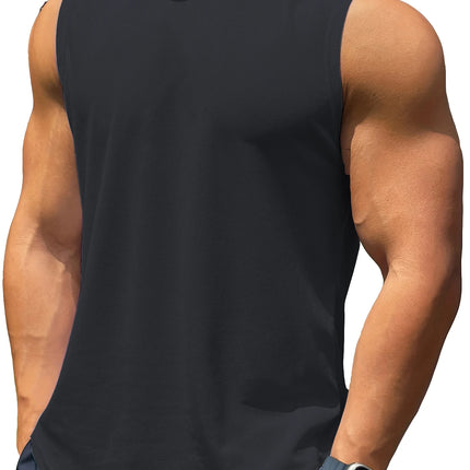 6XL Plus Size men sleeveless tank top round neck moisture absorbent sweat drying tank top suitable for summer gym sports tops