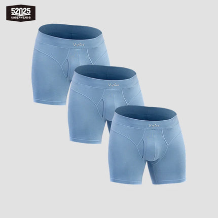 52025 Men's Cotton Modal Boxer Briefs – Ultra-Soft Breathable Underwear with Extended Coverage, All-Day Comfort and Modern Fit