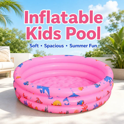 1PC Blue Ocean Inflatable Swimming Pool Round, Portable Above Ground Pool, Thickened PVC Outdoor Backyard Summer Water Play Pool