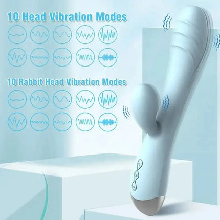 Rabbit G Spot Vibrator Female Clitoral Stimulator Vagina Vibrating Massager Anal Dildo Masturbator Adult Goods Sex Toy for Women