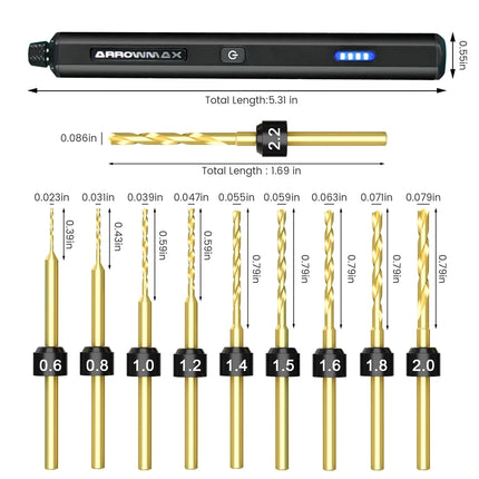 ARROWMAX SDS Mini Precision Drill Electric Portable Cordless Compact Handheld Drilling Machine for Home Projects