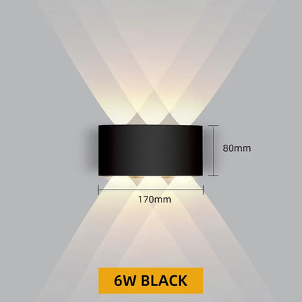 Aluminum LED Wall Lamp Waterproof IP65 interior wall light Up and Down Outdoor Garden Lights Bedroom Living Room Stairs Lighting