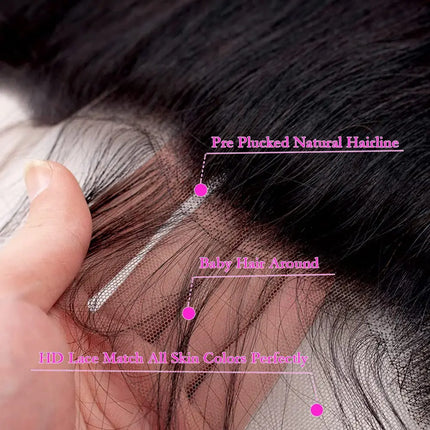 Brazilian Body Wave 13X4 Lace Frontal with 3 Bundles Virgin Human Hair Ear to Ear Lace Frontal with Weave 3 Bundles Extensions