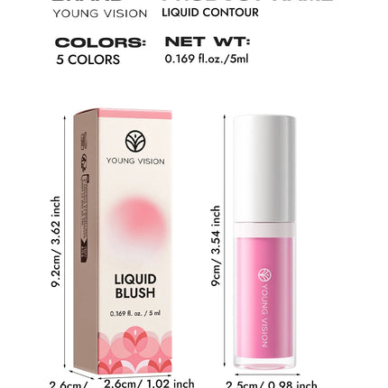 YOUNG VISION 3 Colors Lightweight Moisturizing Liquid Blush for Lips & Cheeks Highlighting & Color Showing Blush