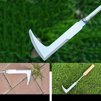 Stainless Steel Gap Weeding Tool L-Shaped Garden Weeder Hand Tool for Pavement Crack Weed Removal Yard Patio Driveway Lawn Care