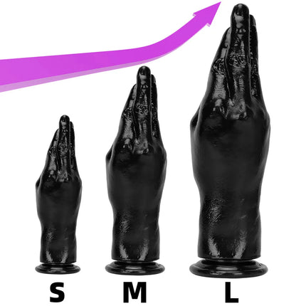 Black Hand Expansion Fist for Male Female Masturbation Climax Foreplay Anal Plug Expansion Realistic Silicone Sex Toy