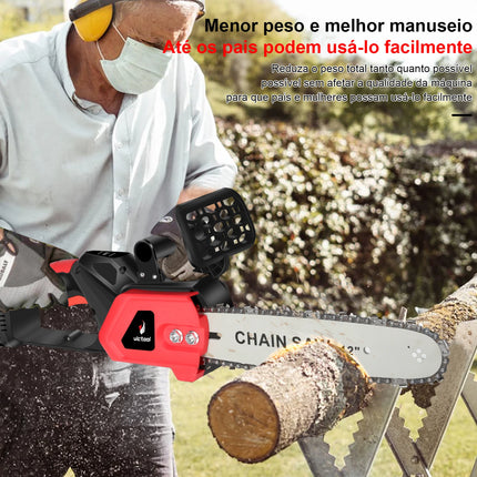 12" Brushless Chainsaw Cordless Electric Chain Saw Garden Pruning Saw Woodworking Power Tool Anti-slip rubber handle BR