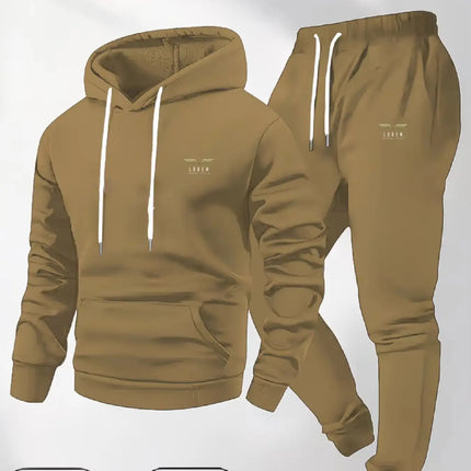 Men's Casual Sport Hoodie And Long Sweatpants Two-Piece Set Perfect for Outdoor Sports And Leisurely Strolls